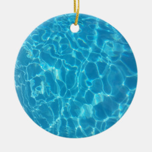 Ornamento De Cerâmica Água de Piscina Azul Céu Cristalino