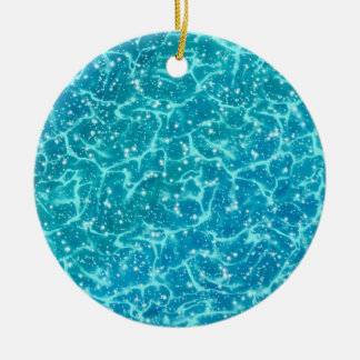 Ornamento De Cerâmica Água do mar azul com faíscas