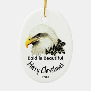 Ornamento De Cerâmica Águia Careca Coruja Careca é Bonito Natal