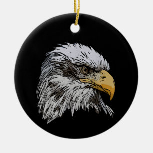 Ornamento De Cerâmica Águia-Careca Gráfica Animal Símbolo Nacional Ameri