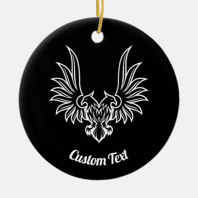 Ornamento De Cerâmica Águia com duas Cabeças Cerâmicas (Frente)