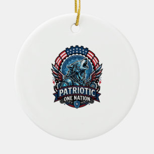 Ornamento De Cerâmica Ai Patriótico Liberdade Lobo Ciberpunk Futuro Libe