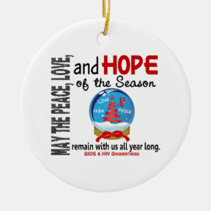 Ornamento De Cerâmica AIDS HIV Natal 3 Snow Globe Ornaings