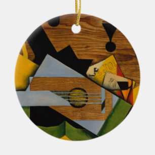 Ornamento De Cerâmica Ainda vida com uma guitarra