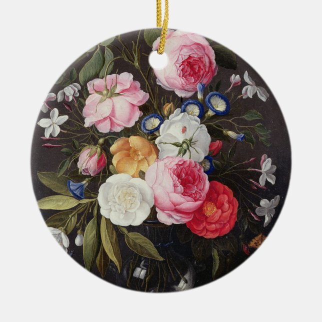 Ornamento De Cerâmica Ainda vida T32512 das flores em um vaso, 1661 (Frente)