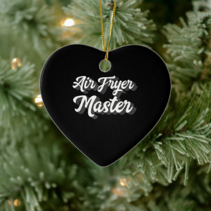 Ornamento De Cerâmica Air Fryer Master Cook Comida Love  Chicken Retro