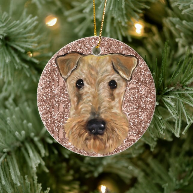 Ornamento De Cerâmica Airedale Terrier (Árvore)