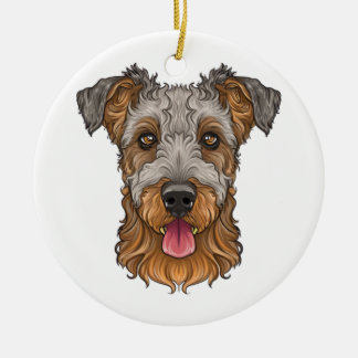 Ornamento De Cerâmica airedale terrier