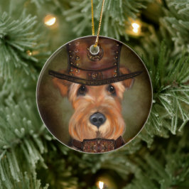 ORNAMENTO DE CERÂMICA AIREDALE TERRIER