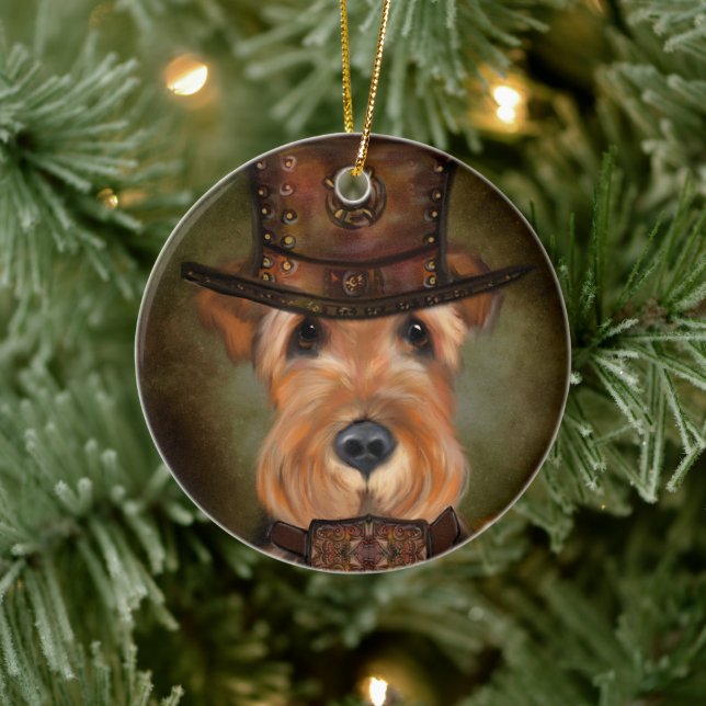 ORNAMENTO DE CERÂMICA AIREDALE TERRIER (Árvore)