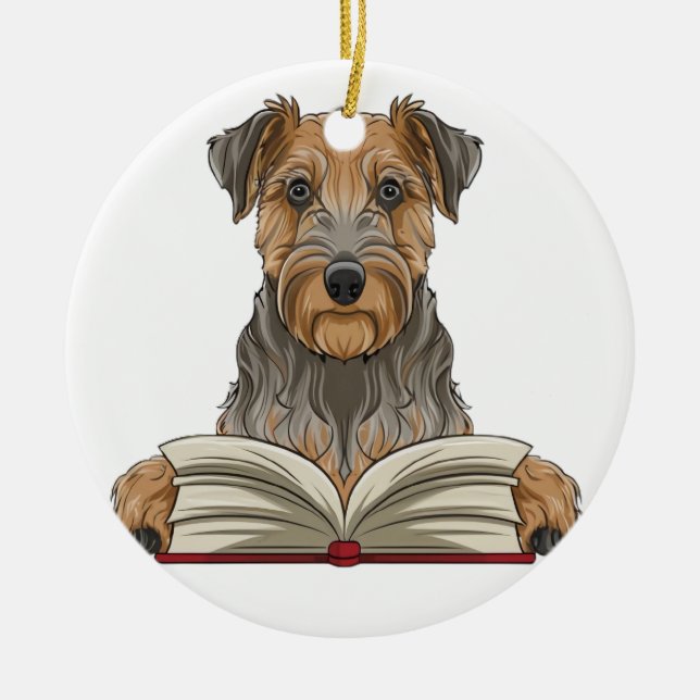 Ornamento De Cerâmica airedale terrier (Frente)