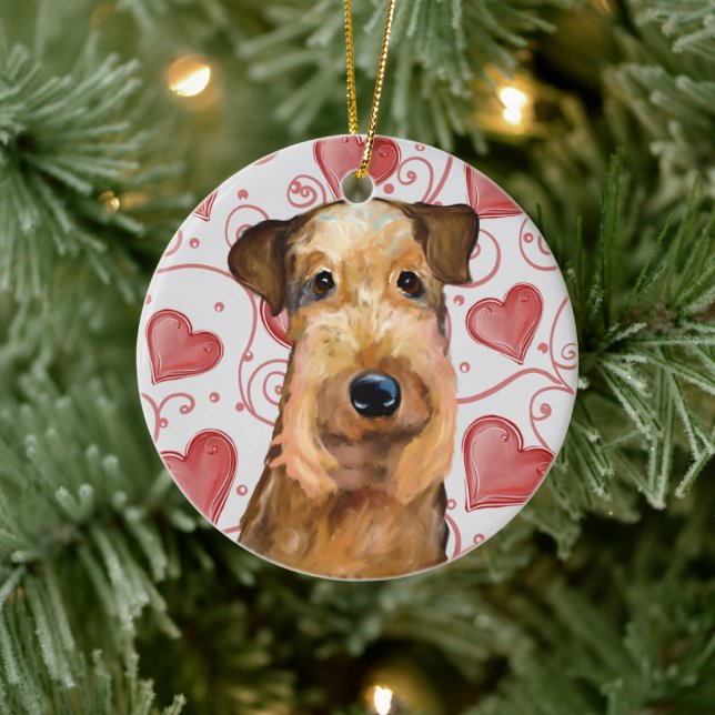 Ornamento De Cerâmica Airedale Terrier (Árvore)