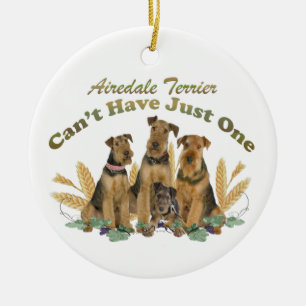 Ornamento De Cerâmica Airedale Terrier não pode ter apenas um