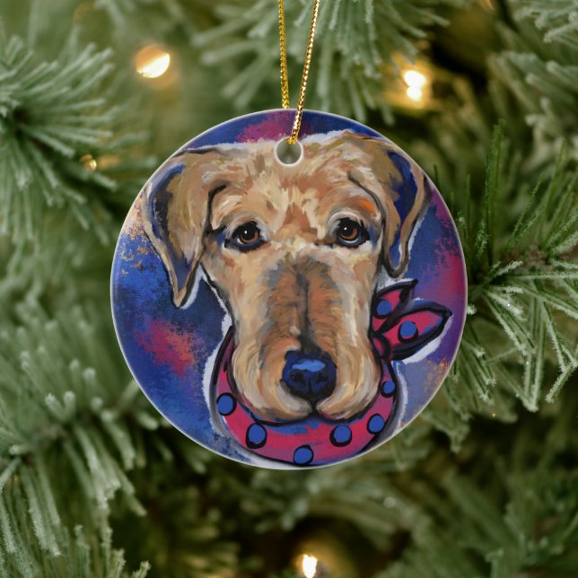 Ornamento De Cerâmica Airedale Terriers (Árvore)