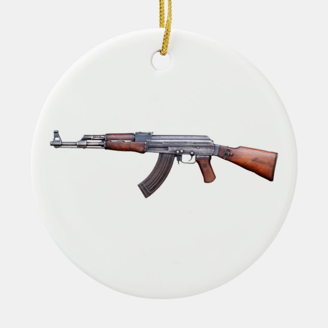 ORNAMENTO DE CERÂMICA AK-47 (Frente)