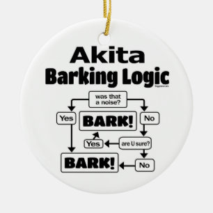 Ornamento De Cerâmica Akita Barking Logic