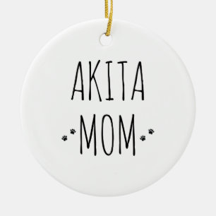 Ornamento De Cerâmica Akita Mãe