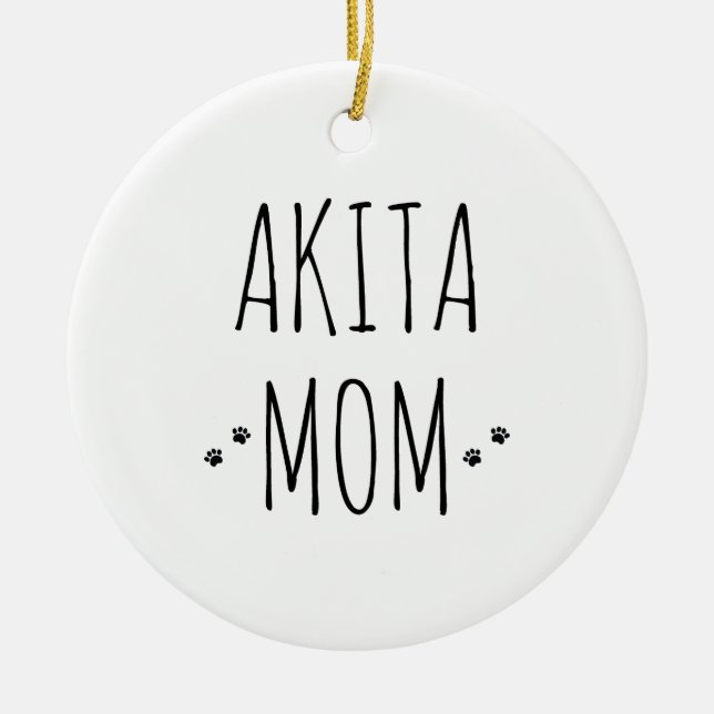 Ornamento De Cerâmica Akita Mãe (Frente)