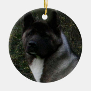 Ornamento De Cerâmica akita pinto máscara preta
