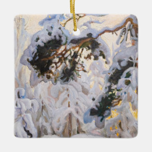 Ornamento De Cerâmica Akseli Gallen-Kallela - Floresta no inverno