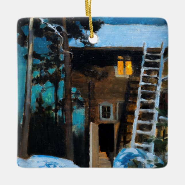 Ornamento De Cerâmica Akseli Gallen-Kallela - Kalela no inverno (Frente)