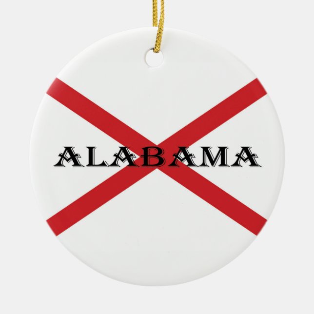 Ornamento De Cerâmica Alabama e Flag orncnt (Frente)