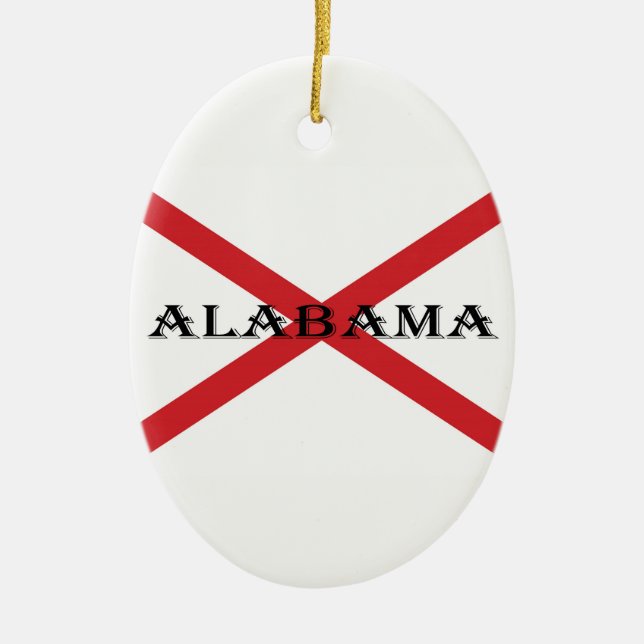 Ornamento De Cerâmica Alabama e Flag ornt (Frente)