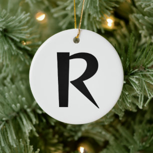 Ornamento De Cerâmica Alabastro - Letra inicial Na moda Trendy Monograma