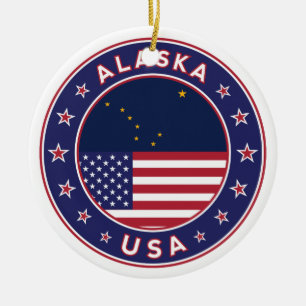Ornamento De Cerâmica Alaska, camiseta do Alasca, adesivo do Alaska, sac