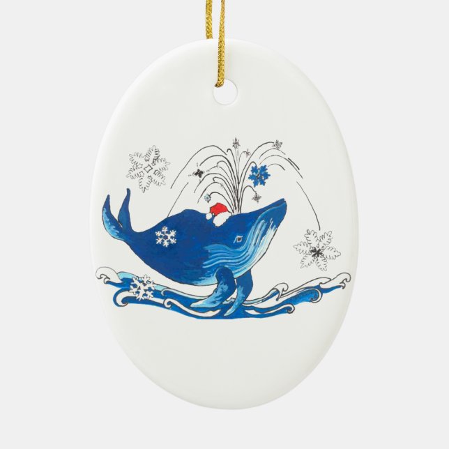 Ornamento De Cerâmica Alaska Whimsical Christmas Wildlife Ornament (Verso)
