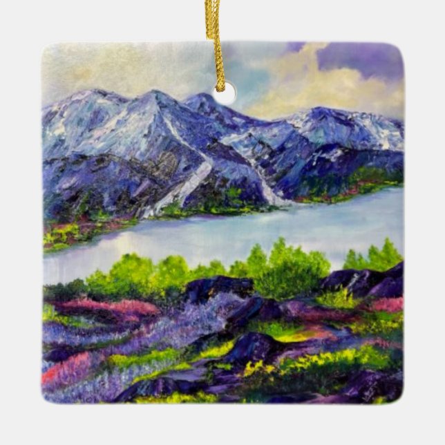 Ornamento De Cerâmica Alaskan Alpna Love cerâmica ornnament (Frente)