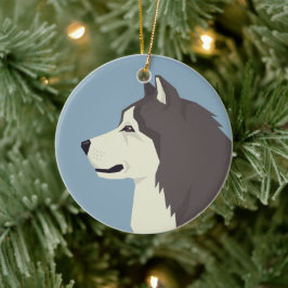 Ornamento De Cerâmica Alaskan Malamute