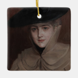 Ornamento De Cerâmica Albert Edelsense - Retrato de uma Jovem Mulher