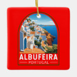 Ornamento De Cerâmica Albufeira Portugal Viagem Art Vintage<br><div class="desc">Albufeira retro vetor viagem design. Albufeira é uma cidade costeira na região do Algarve do Sul de Portugal. É uma antiga vila pesqueira que se tornou um grande destino de férias.</div>