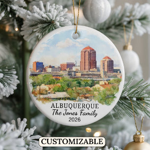 Ornamento De Cerâmica Albuquerque Personalizado, Novo México Personaliza
