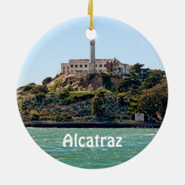 Ornamento De Cerâmica Alcatraz Holiday Ornament (Traseira)