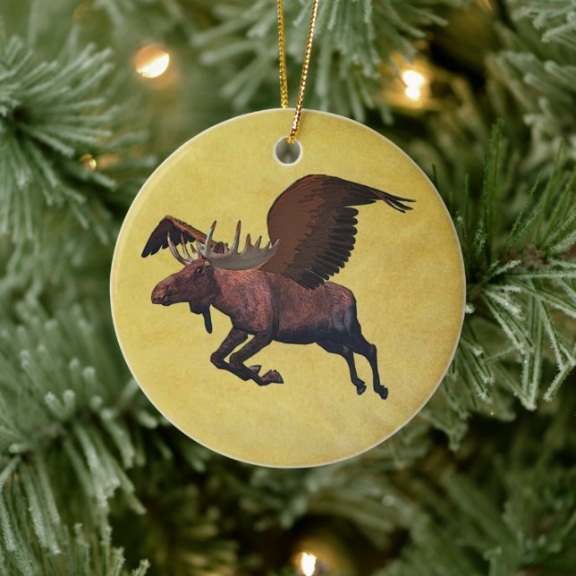 Ornamento De Cerâmica Alce Voador (Árvore)