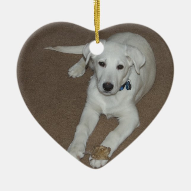 Ornamento De Cerâmica Alces brancos (Frente)