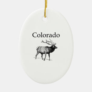 Ornamento De Cerâmica Alces de Colorado (linha arte)