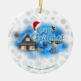 Ornamento De Cerâmica Aldeia de Natal Mágica