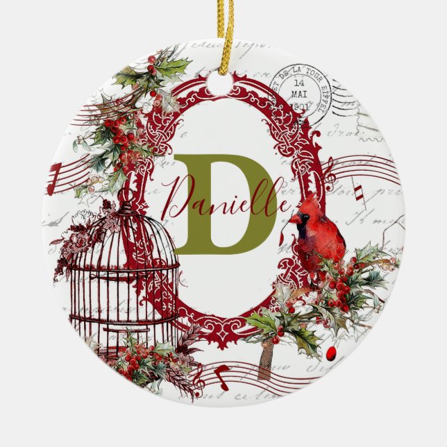 Ornamento De Cerâmica Alegria ao mundo personalizada (Frente)