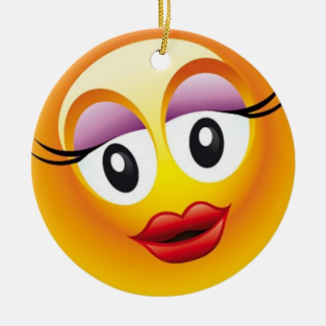 Ornamento De Cerâmica Alegria feliz de Sally (Frente)