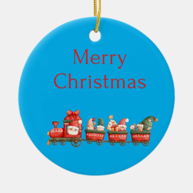 Ornamento De Cerâmica alegria natal santa cláusula 2022 (Frente)