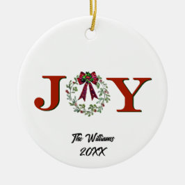 Ornamento De Cerâmica Alegria Personalizada Com Coroa