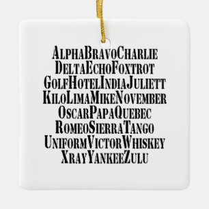 ORNAMENTO DE CERÂMICA ALFABETO FONÉTICO / PALAVRAS CÓDIGO