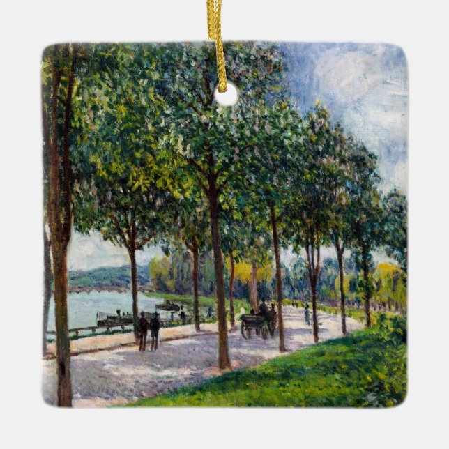 Ornamento De Cerâmica Alfred Sisley - Allee de Castanheiras (Frente)