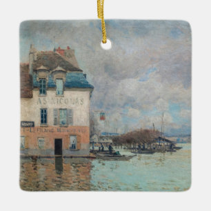Ornamento De Cerâmica Alfred Sisley - Inundação em Port-Marly 1876