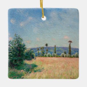 Ornamento De Cerâmica Alfred Sisley - Prados de Sahurs ao Sol da Manhã