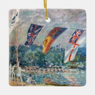 Ornamento De Cerâmica Alfred Sisley - Regata em Molesey