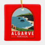 Ornamento De Cerâmica Algarve Portugal Retro Viagem Art Vintage<br><div class="desc">Design de arte vetorial do Algarve. O Algarve,  a região mais meridional de Portugal,  é conhecido pelas suas praias atlânticas e pelas suas zonas de golfe.</div>